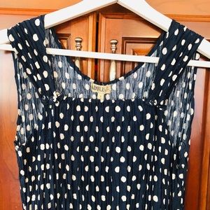 ALQUEMA Blue and White Polka Dot Dress